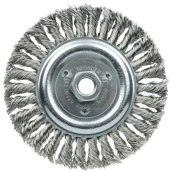 Weiler Roughneck Jr. 6" Cleaning Brush, .023" Wire Fill, 5/8"-11 UNC 8926 - main